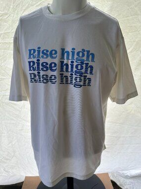Rise High GU Men's White T Shirt Size 2XL Unbranded Cotton